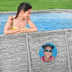 Piscine Hors Sol Bestway 56714 Avec Hublot Swim Vista Ovale 427x250x100 Cm -BESTWAY Soldes Boutique 9955106 4